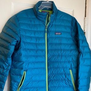 Men’s blue Patagonia puff jacket